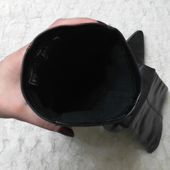 Franco Sarto Sexy Black Leather Heel Slip On Boots - Picture 6 of 8